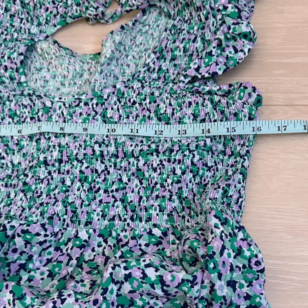 3/$10 a new day Teal Floral Midi Dress - Picture 4 of 6